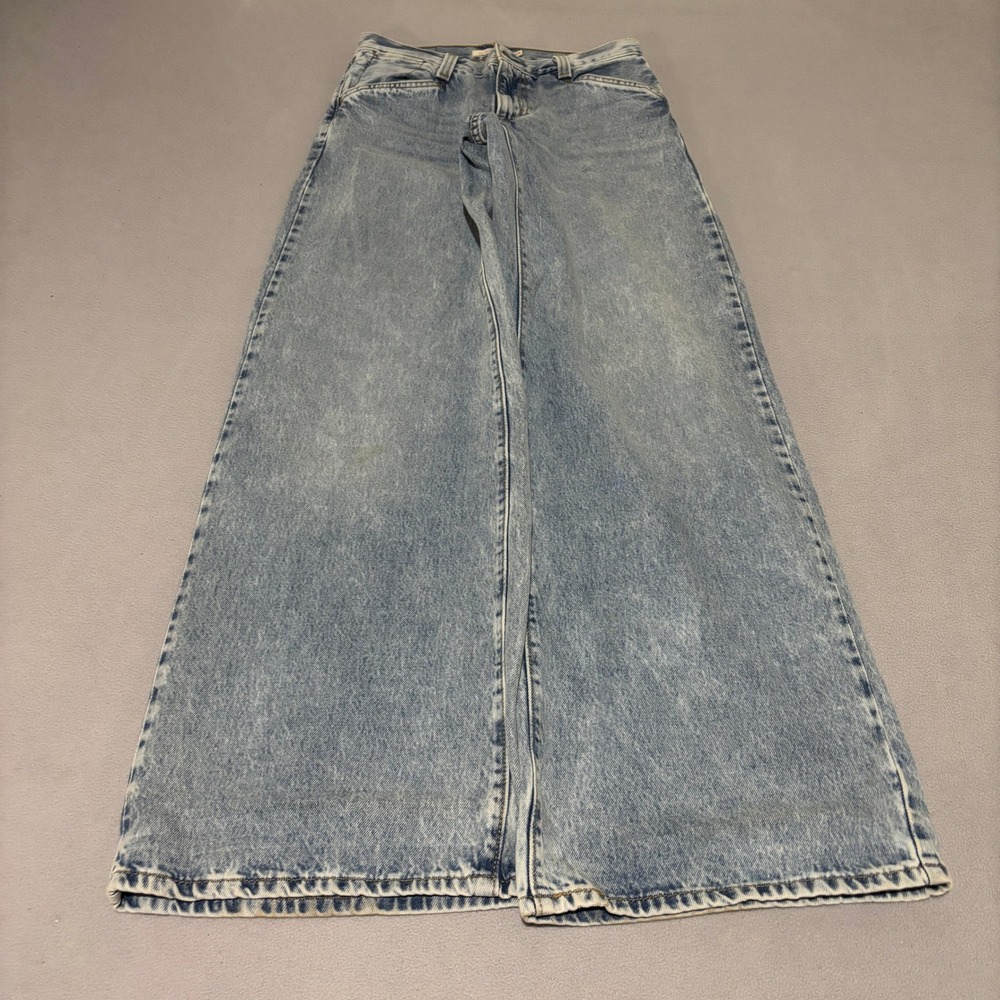 Levis 94 Womens Baggy Wide Leg Jeans 26x33 Light Wash High Rise Denim Streetwear